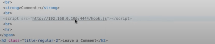 xss comment code executed