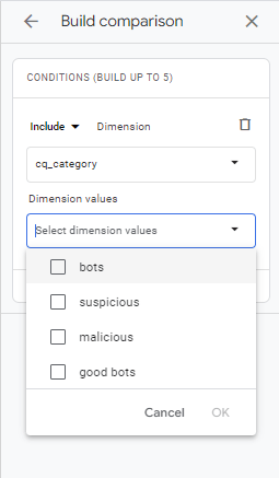 dimensions to look at ga4