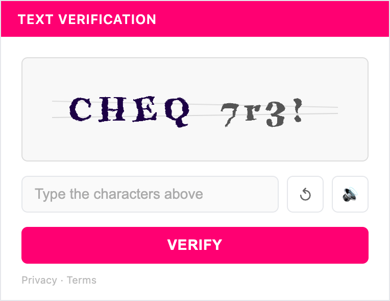 Text CAPTCHA Example