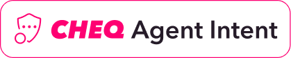 CHEQ Agent Intent logo: pink shield icon followed by 'CHEQ Agent Intent' text.