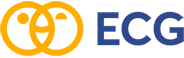 Brand logo featuring two interlocking orange rings next to blue 'ECG' text at right.