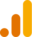 Three orange rounded bars of increasing height from left to right, like a simple bar chart.