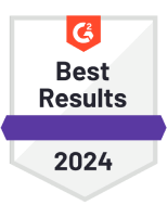 G2 Best Results 2024 award badge with a purple ribbon.